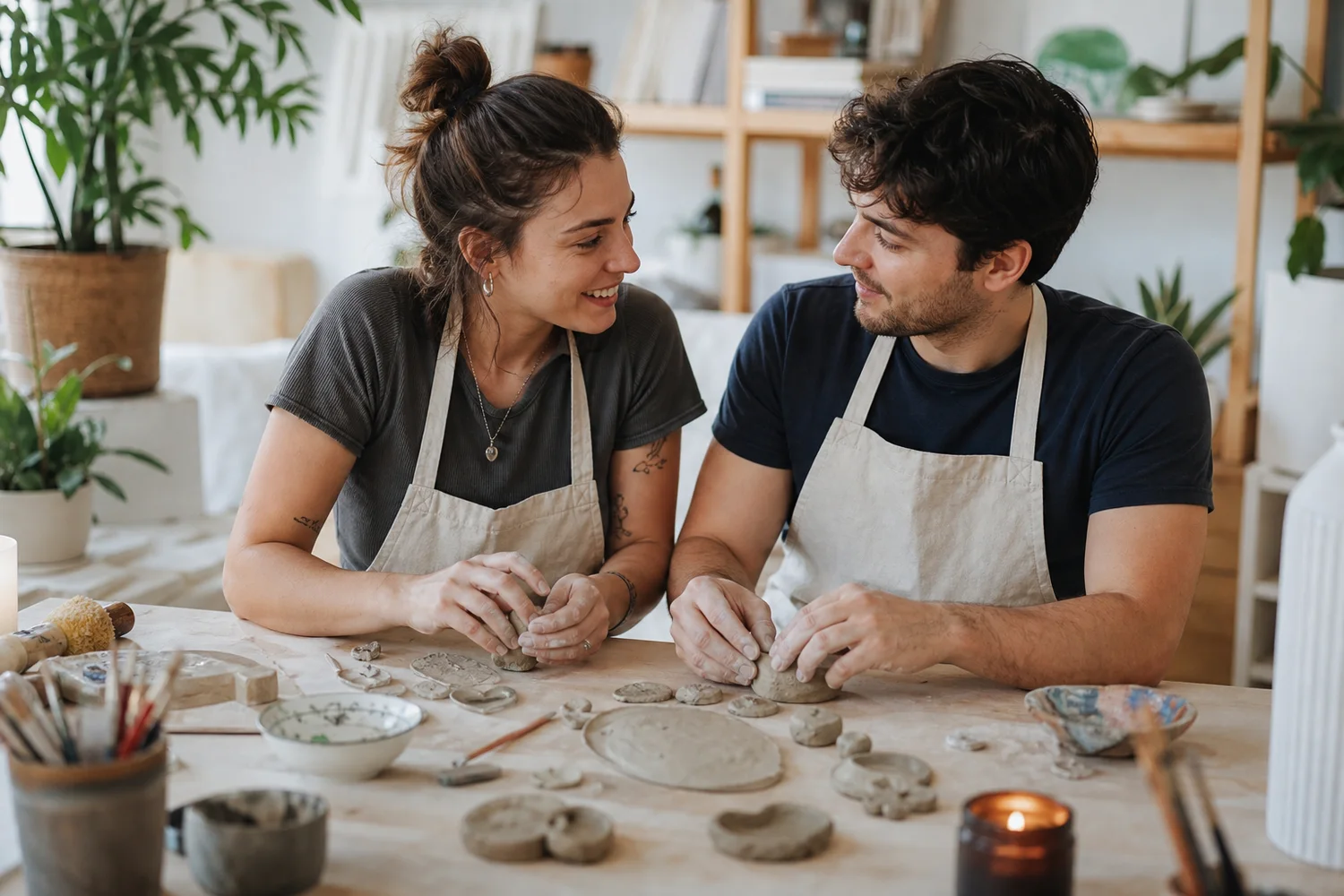 Air-Dry Clay Trinket Swap date-night setting.