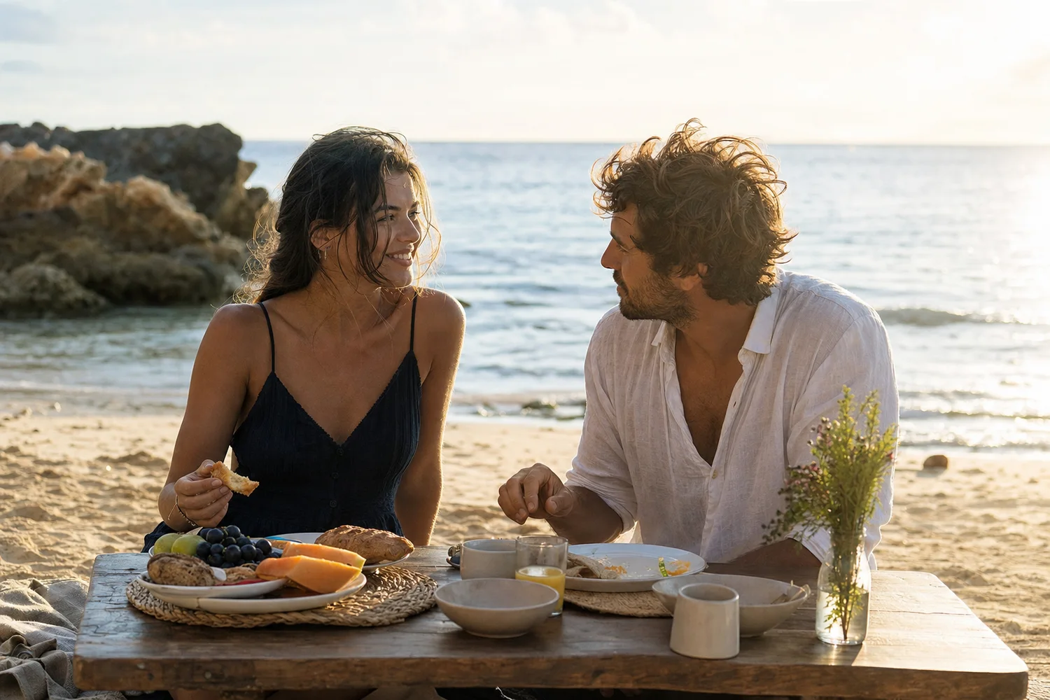 Beach Breakfast Date date-night setting.