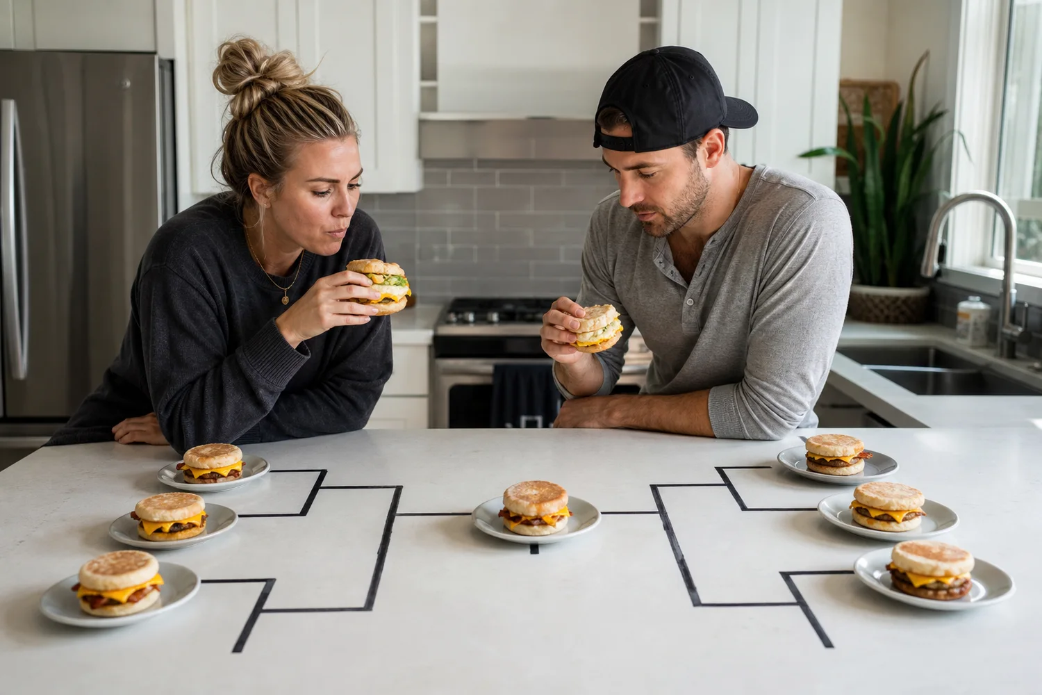 Breakfast Sandwich Bracket date-night setting.