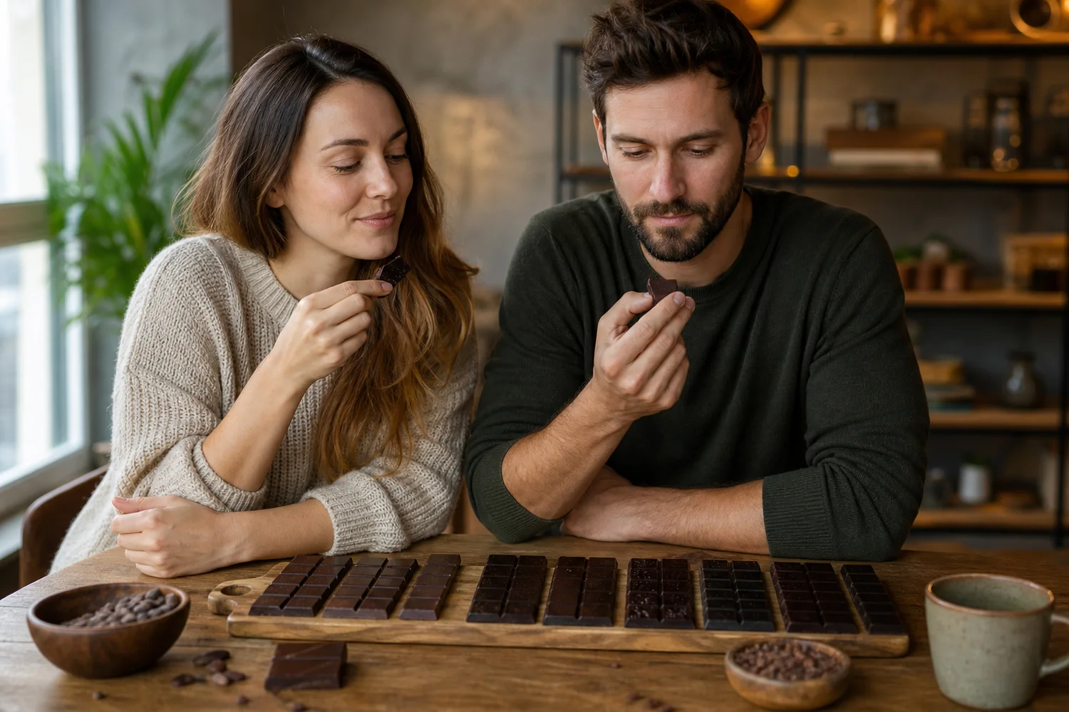 Chocolate Percentage Test date-night setting.
