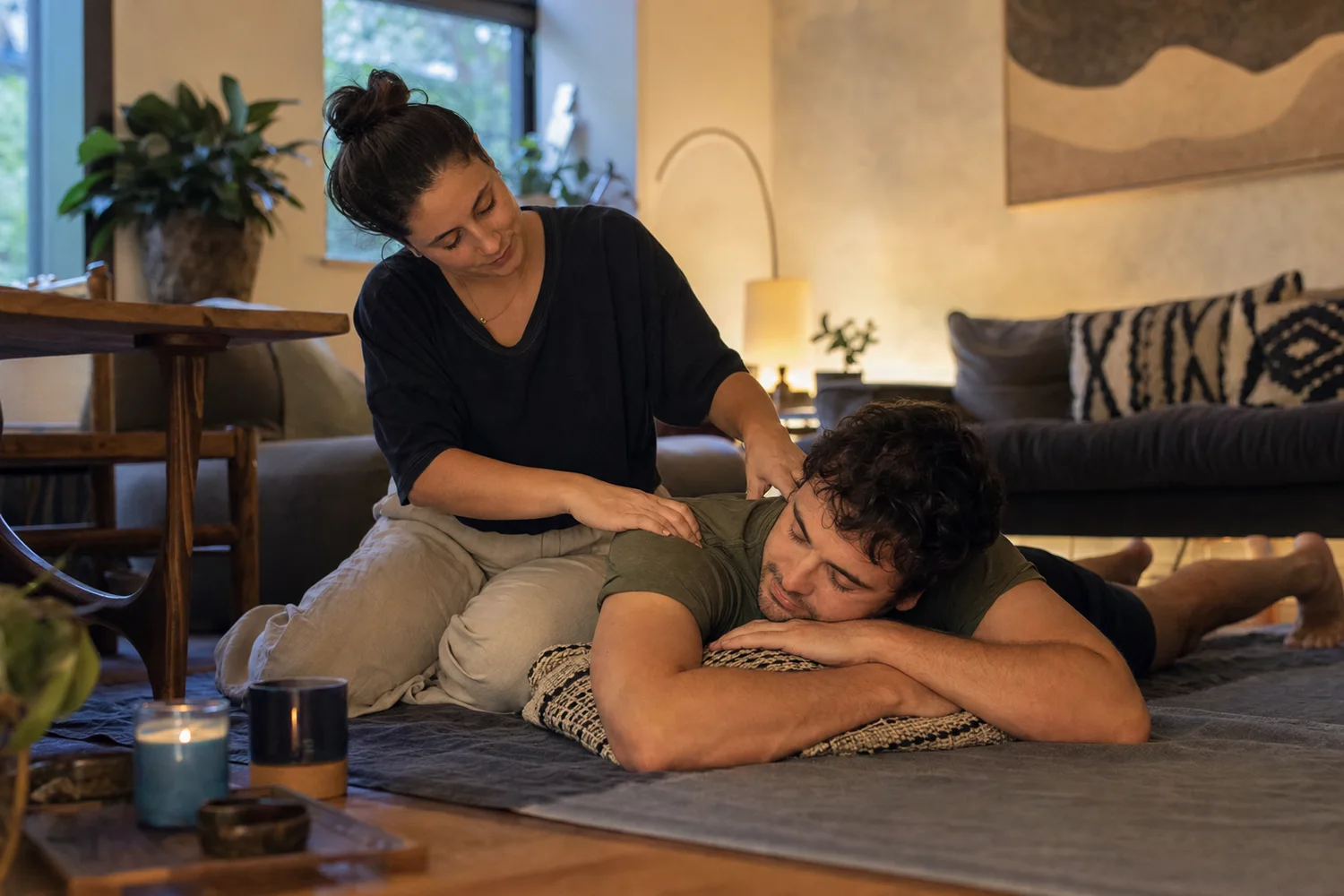 Couples Massage Trade date-night setting.