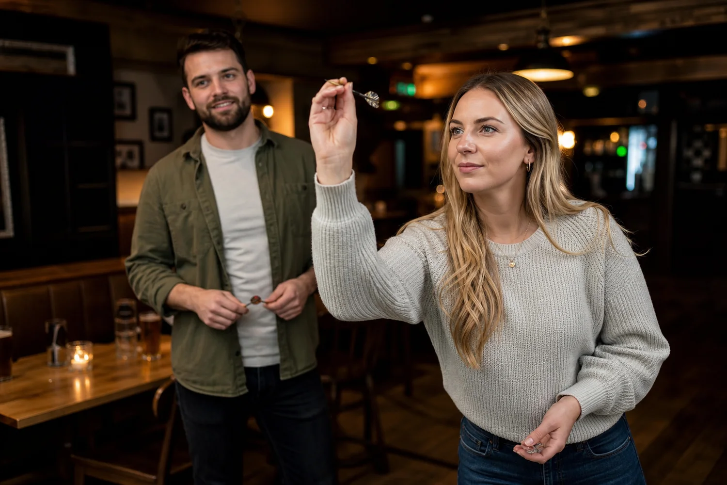Darts Around the World date-night setting.