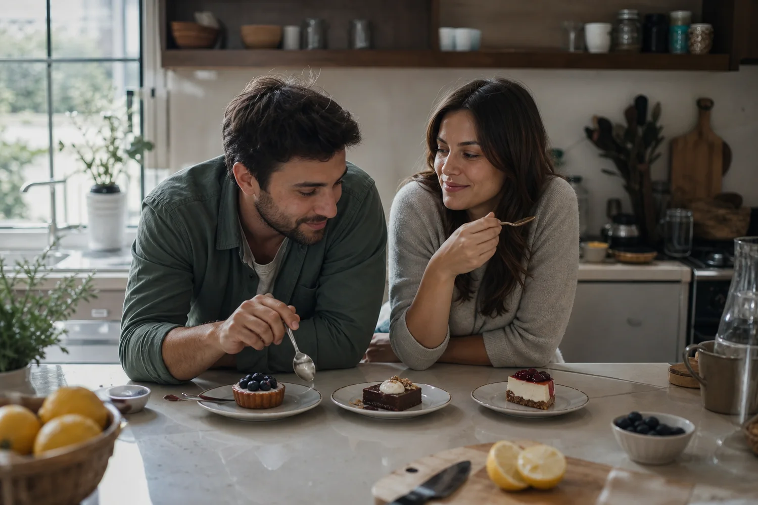 Dessert Tasting for Two date-night setting.