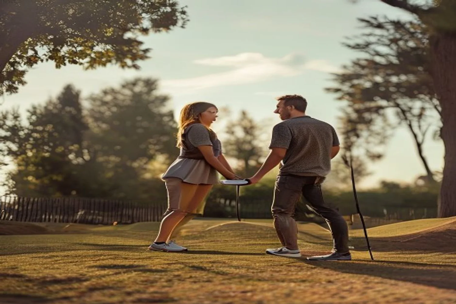 Disc Golf First Round date-night setting.