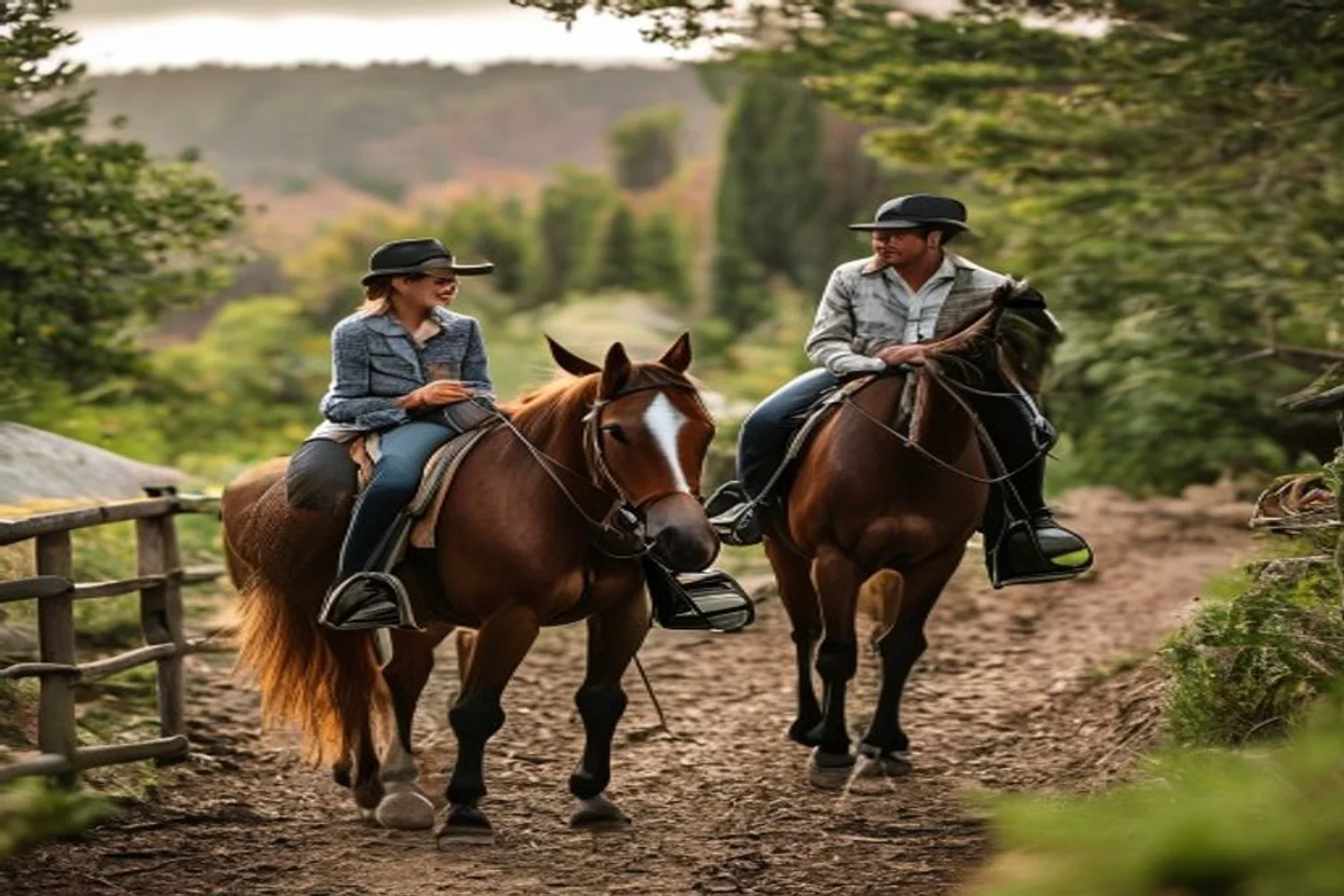 Horseback Trail Lesson date-night setting.