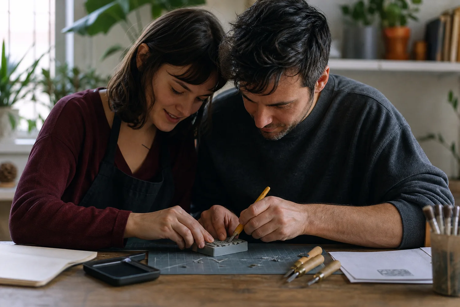 Make a Shared Stamp date-night setting.