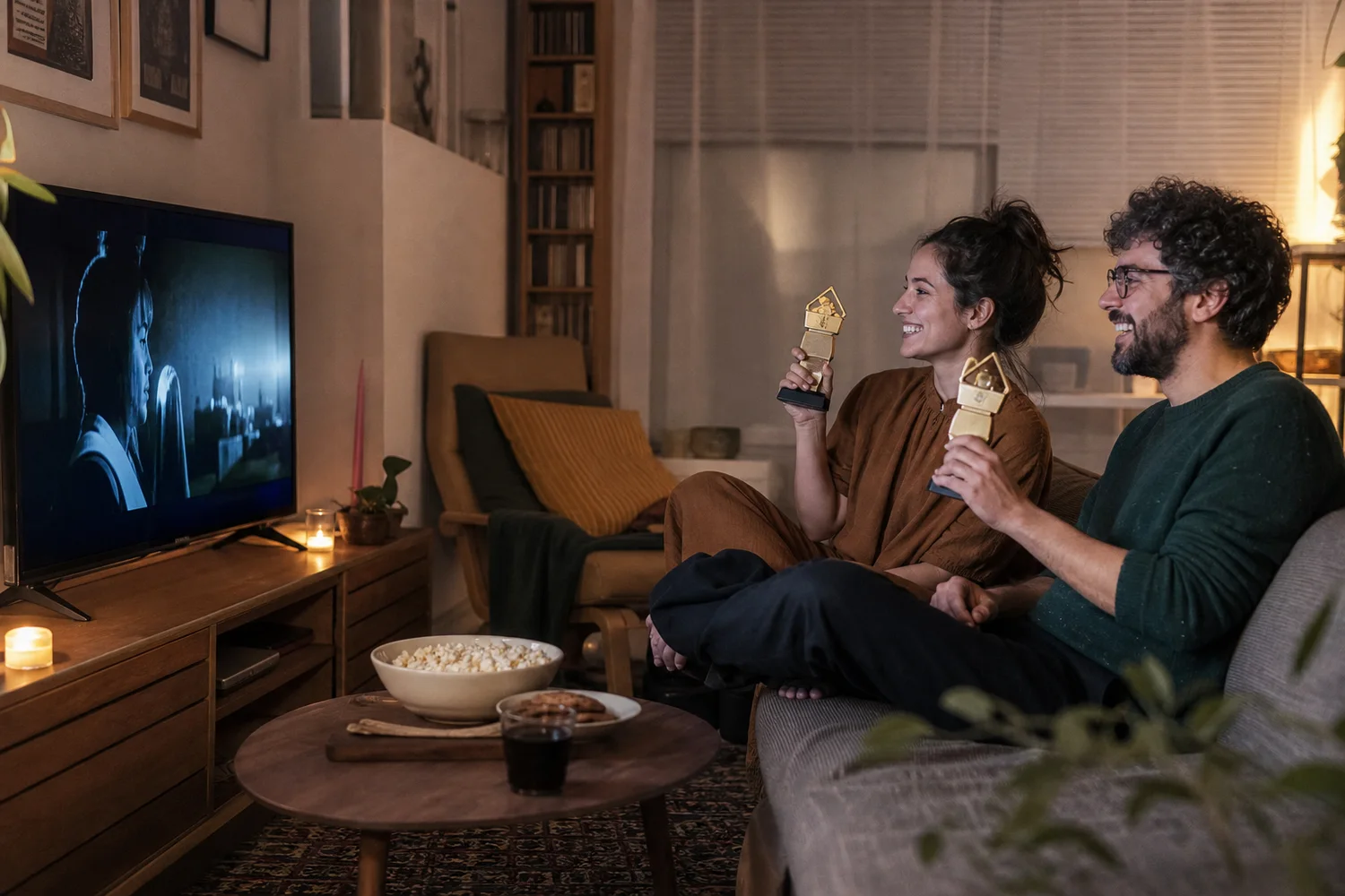Mini Film Festival date-night setting.