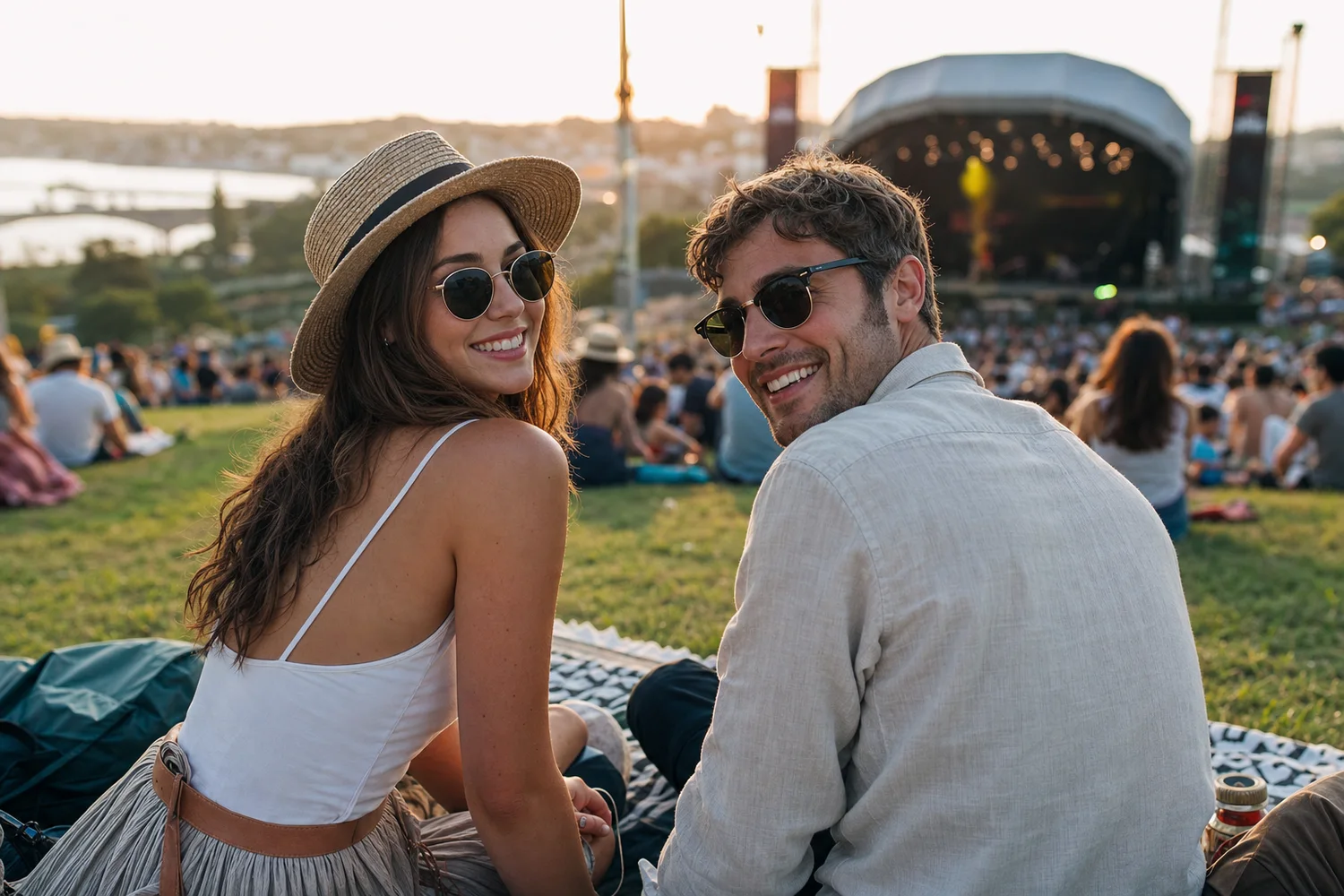 Outdoor Concert Blanket Spot date-night setting.