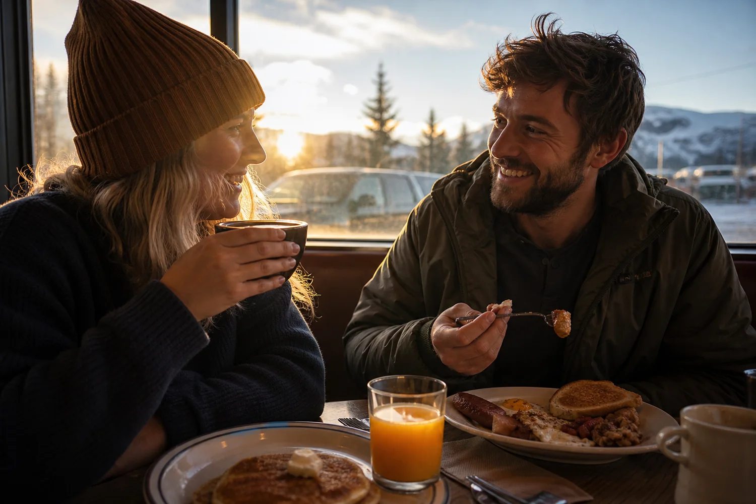 Sunrise-to-Breakfast Micro Trip date-night setting.