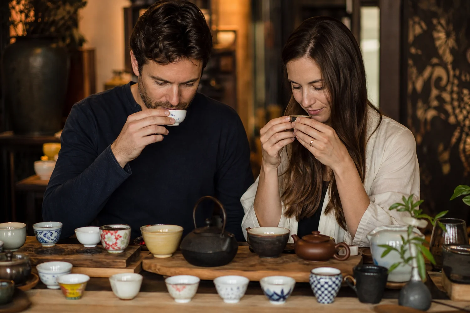 Tea Around the World date-night setting.