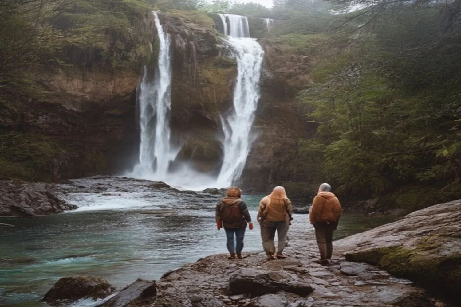 Waterfall Destination Walk date-night setting.