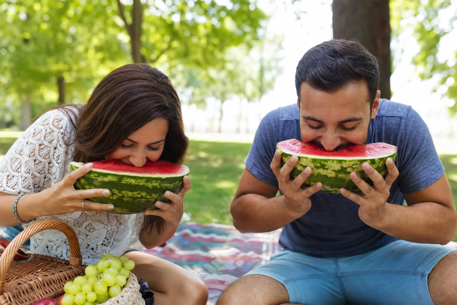 Watermelon Picnic Challenge date-night setting.